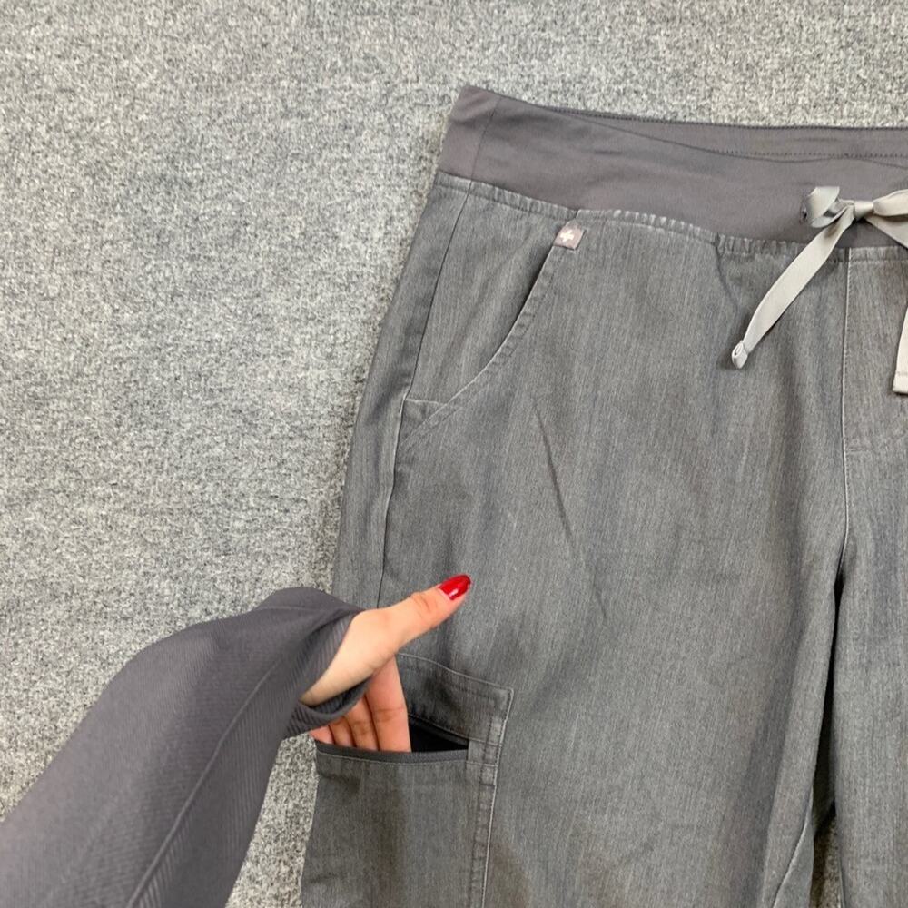 Figs Joggers Womens M Medium Gray Zamora Scrub Stretch Cargo Drawstring Pants - Picture 4 of 14